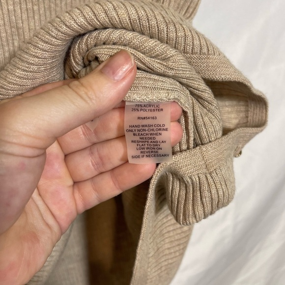 Calvin Klein Tan Ribbed Knit Sweater - Picture 3 of 5